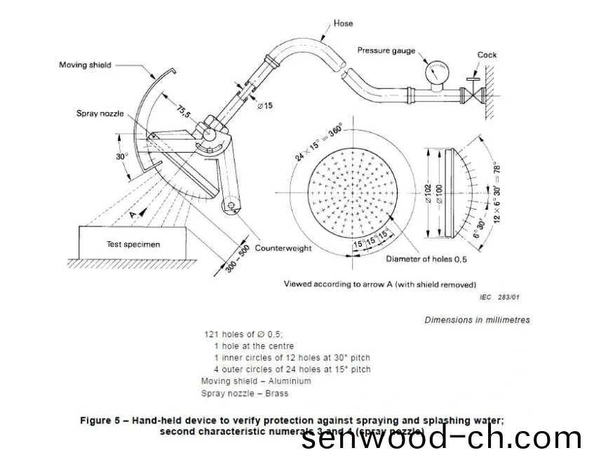 IEC 60529 IPX3/4 handheld brass water spray/splashing nozzles3