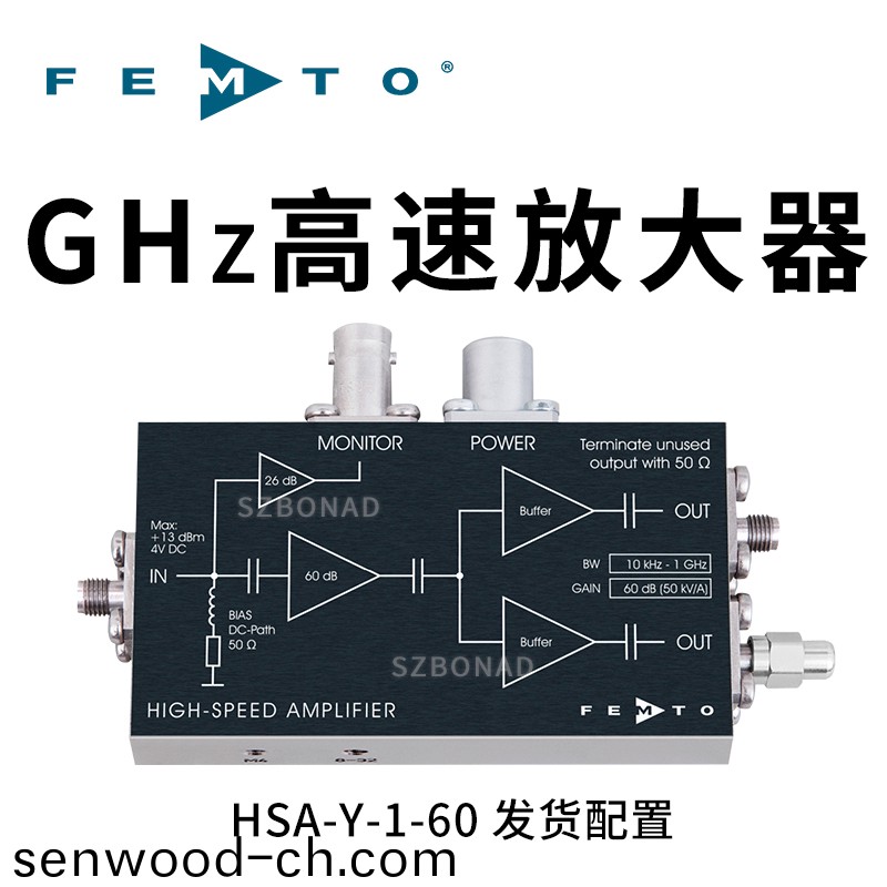 HSA係列高(gao)速固定增益(yi)帶(dai)寬放大器